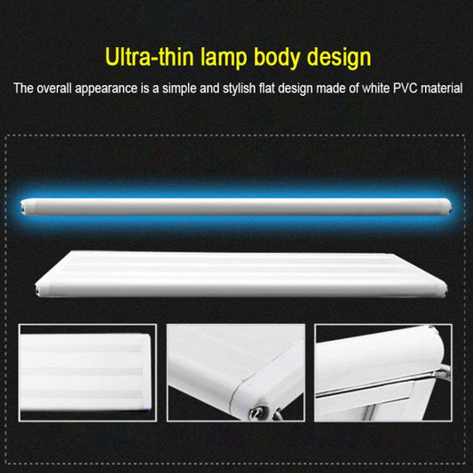 White flat ultra-thin LED lamp bar with slim housing detail