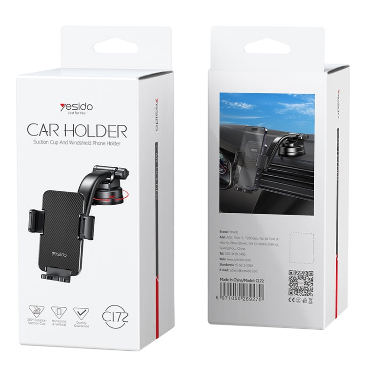 Yesido C172 car phone holder retail box, suction cup and vent phone mount