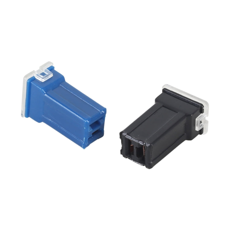Pair of inline blade fuse holders/connectors in blue and black