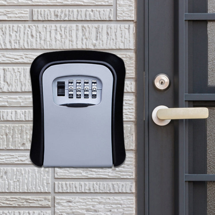 Grey password lock metal storage box with keypad on front panel