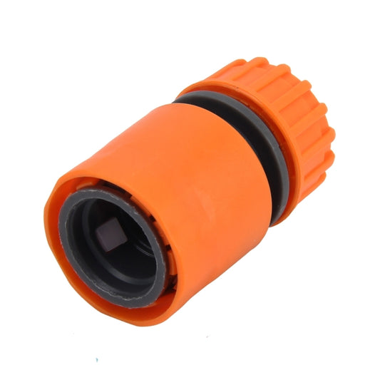 Orange garden hose quick-connect straight adapter, front inlet port for 1/2-inch