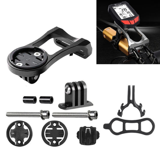 Black bike seat/handlebar accessory mount bracket with hardware and base clamp
