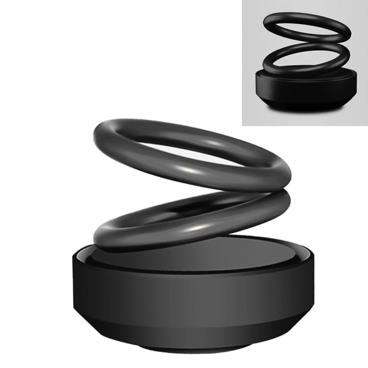 Gray-black spiral car aromatherapy ornament with rotating coil design