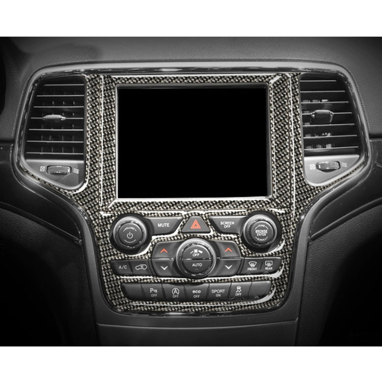 Carbon fiber center console navigation trim sticker around infotainment and buttons