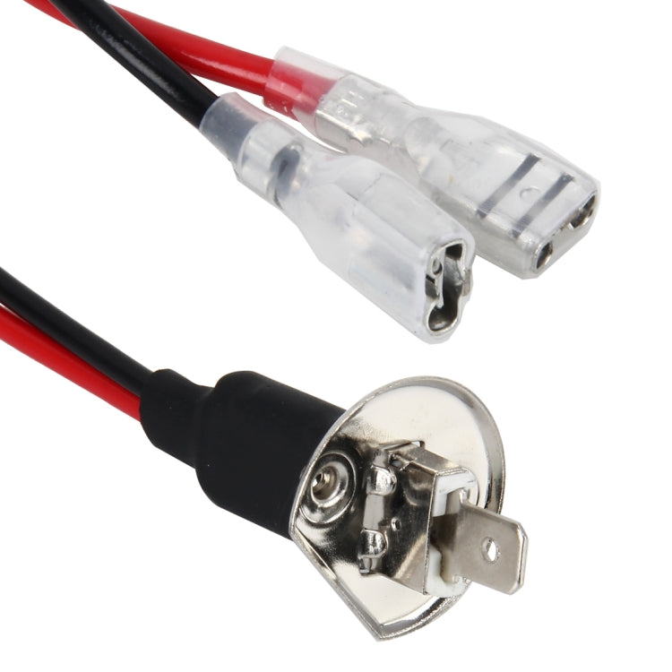 H1 bulb harness socket with metal spade terminal and clear inline connectors