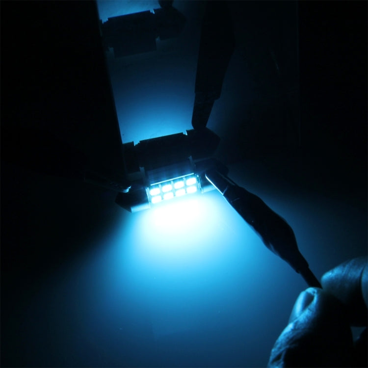Blue-lit car dome/reading LED lights installed on the ceiling area