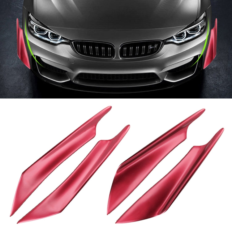 4-piece car flank decorative sticker set, red curved fin decals (4 pcs)