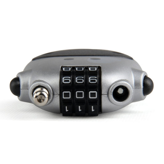 Close-up cow-shaped luggage password lock with black dial and side key port