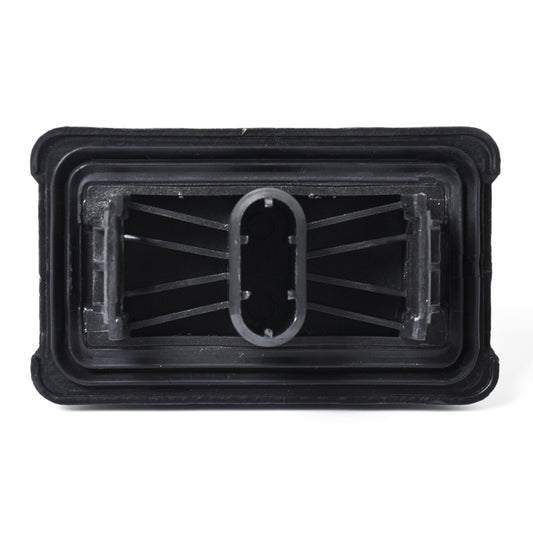 Black plastic jack point support pad with protective cover and oval opening