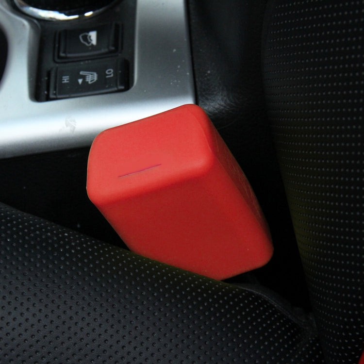 Red rubber car seat belt buckle protective clip cover with locking shape