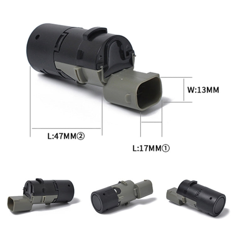 Car parking reversing radar sensor probe with labeled size dimensions (L47mm, W13mm)