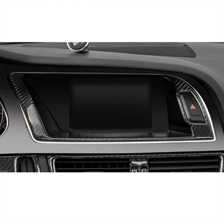 Black carbon fiber navigation outer frame trim sticker installed around dashboard display