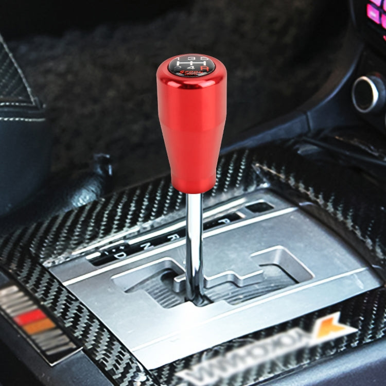 Car gear shift knob with red cone handle and H pattern gear dial