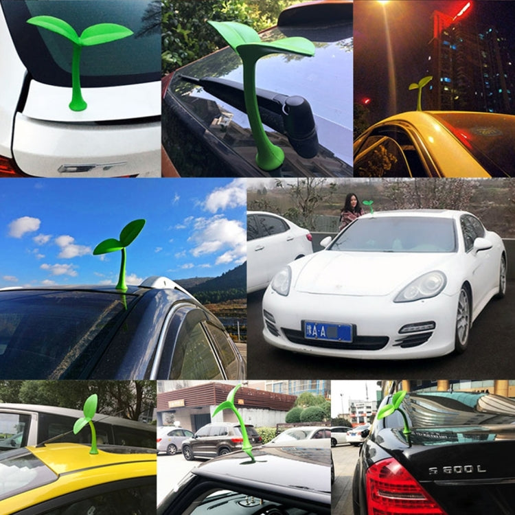 Green rubber decorative grass toppers on car hoods, roofs, and dashboards collage