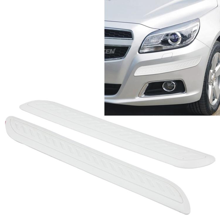 White rubber universal bumper guard protector strip with textured grip pattern