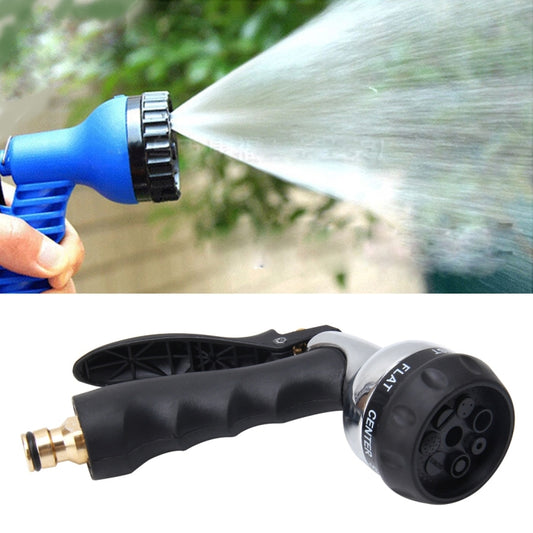 Blue garden water spray gun with adjustable ring nozzle, multi-pattern water stream