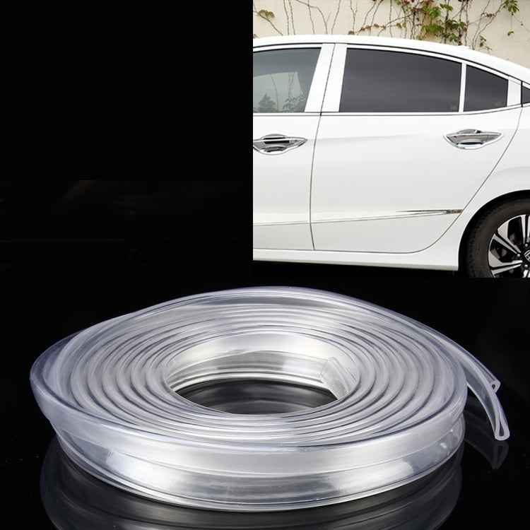 Clear transparent rubber door seal strip roll with snap-on edge, coiled