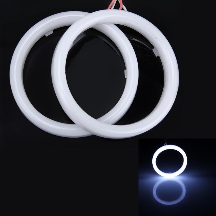 2.5-inch LED angel eye light rings, white glowing circular halo with two wire leads