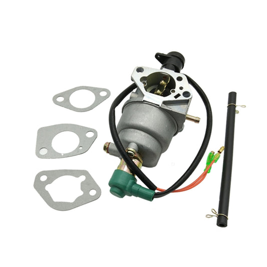 Carburetor assembly with mounting gaskets, hoses, and electrical leads
