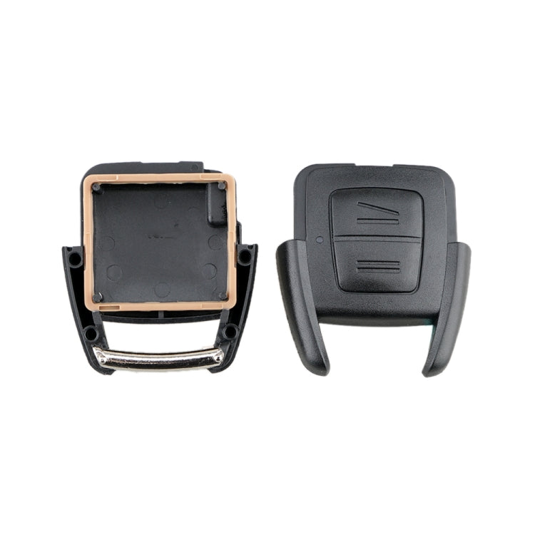 Black 2-button car key shell set with open interior and button cover