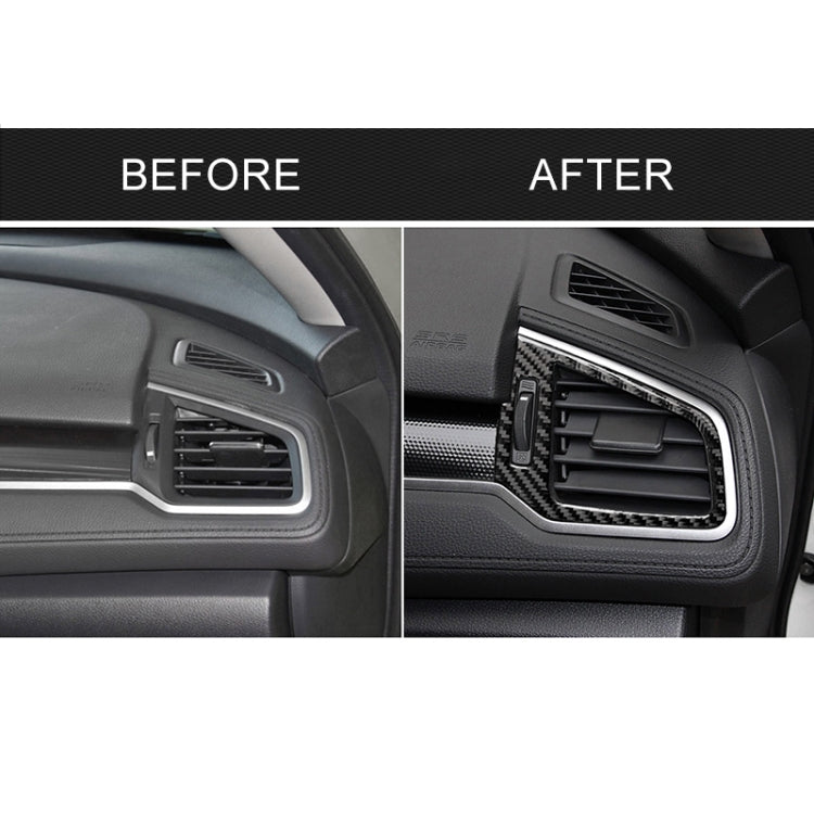 Air vent trim sticker comparison, before and after carbon fiber surround