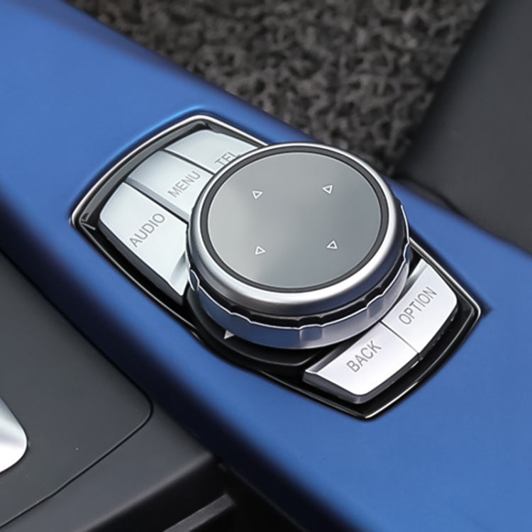 IDRIVE button cover set: circular knob with arrow icons and menu/audio/option/back labels