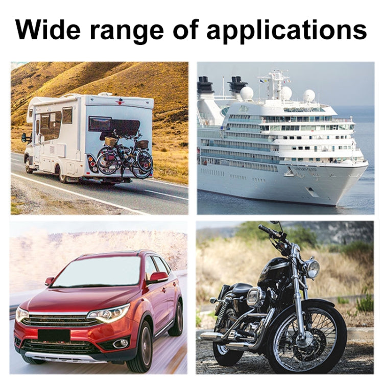DC bus bar applications infographic showing truck, boat, car, and motorcycle