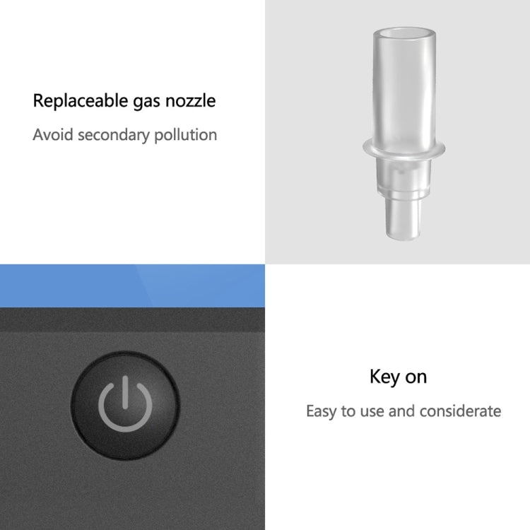 Replaceable gas nozzle and power button detail for digital alcohol tester