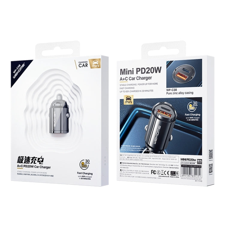 Boxed mini PD20W USB and Type-C car charger, retail package set