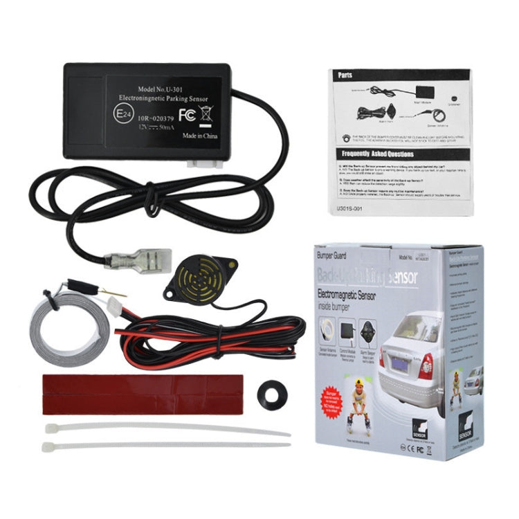 Car parking radar sensor kit with control box, sensor, cables, mounting parts, retail box
