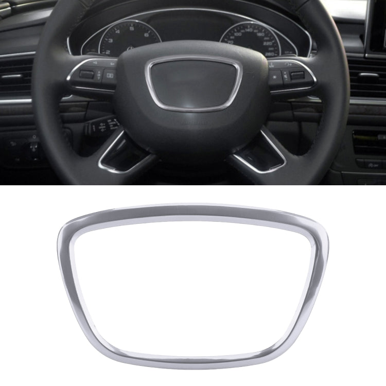 Silver steering wheel ring cover trim sticker with oval border