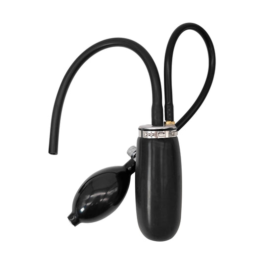 Inflatable smoke tester intake adapter with black air plug and connected hose
