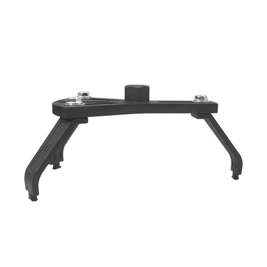 Black universal fuel pump removal tool with wide base and hinged prongs