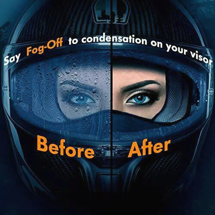 Helmet visor with anti-fog rainproof film showing clearer view