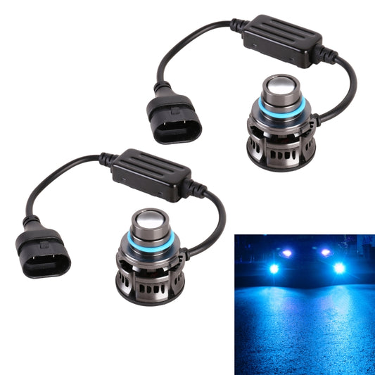 Blue beam headlight bulbs, 9005 LED light output shown on wet road surface