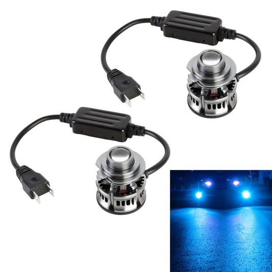 H7 LED headlight bulbs with power cables, aluminum housing, two-piece set