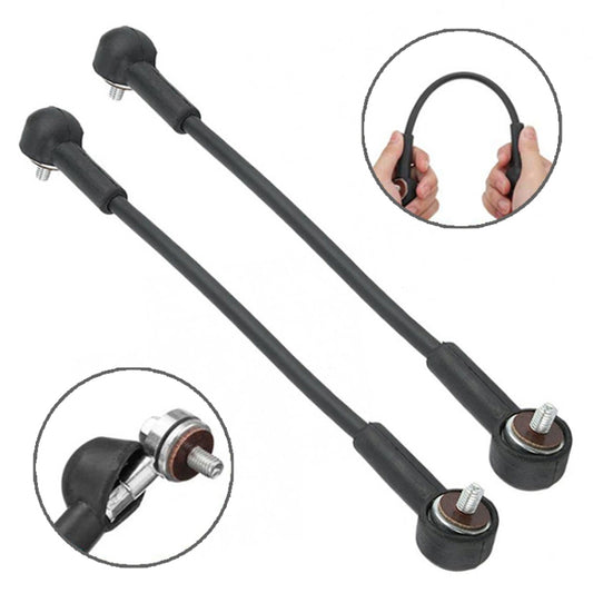 Tailgate strut cable holder set with black bars and metal end bolts