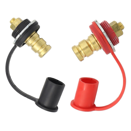 Pair of 20mm car battery charger binding posts with red and black boots and terminals