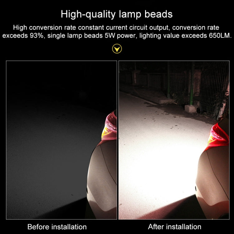 LED reversing light casting bright illumination on a vehicle trunk area