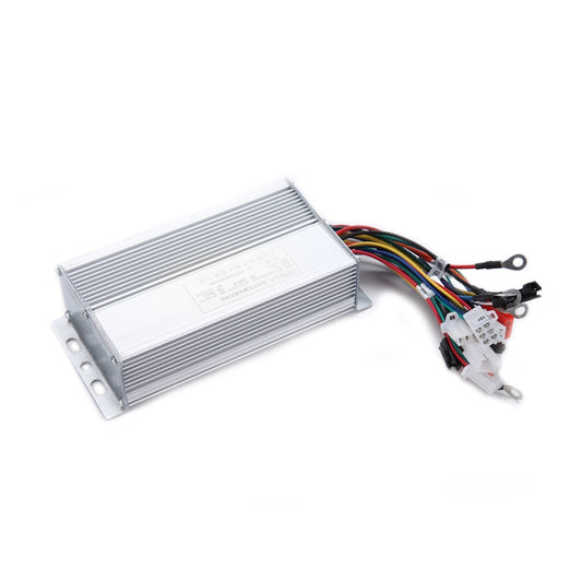 Smart electric vehicle controller with silver housing and multicolor wire harness