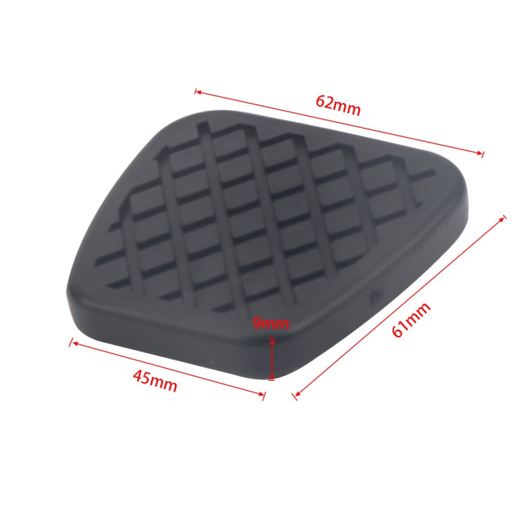 Black rubber clutch pedal sleeve dimensions: 45mm x 62mm x 9mm x 6mm