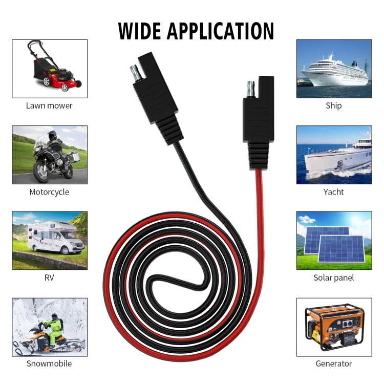 Coiled double SAE socket cable with black-and-red wiring and two connector ends