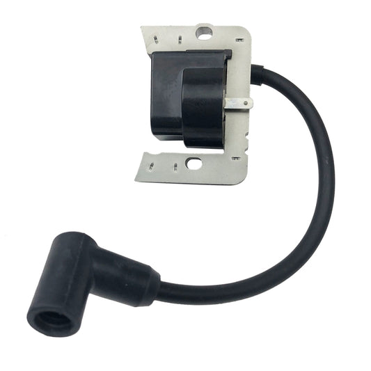 Ignition coil assembly with black coil and spark plug wire, silver metal bracket