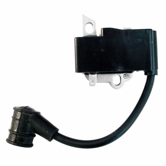 Black ignition coil module with black rubber boot and wire lead