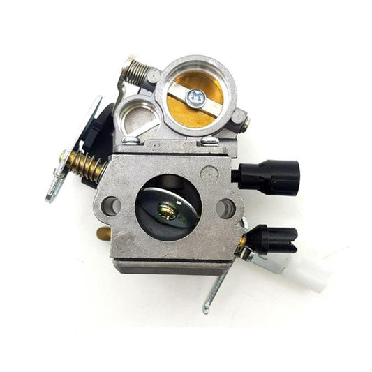 Chainsaw carburetor with throttle lever and fuel fittings, for Stihl MS181