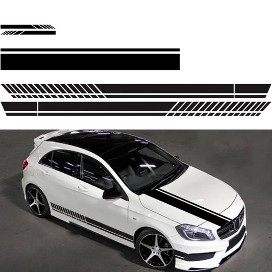 Car stripe decorative sticker set with black striped pattern, D-936 layout