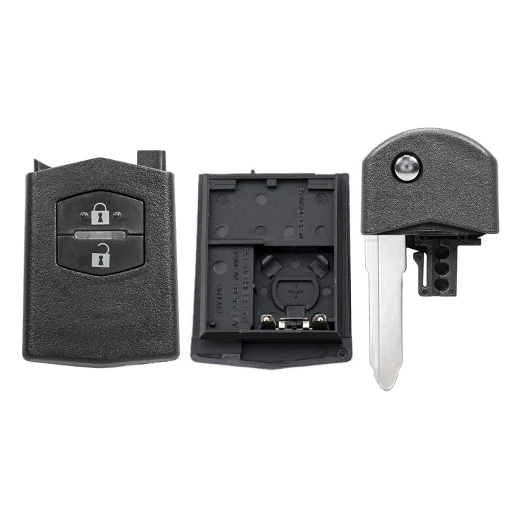 Mazda key fob shell cover open view with internal buttons and key blade