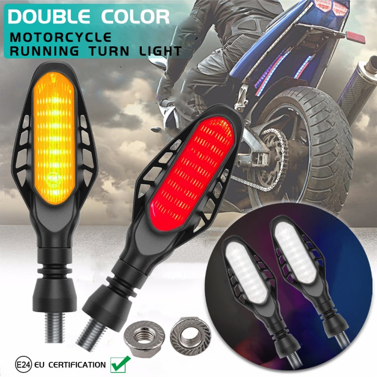 Double-color smoked black motorcycle LED running and turn lights with reflectors