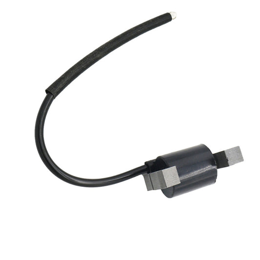 Ignition coil module with black wire lead and metal connector tab