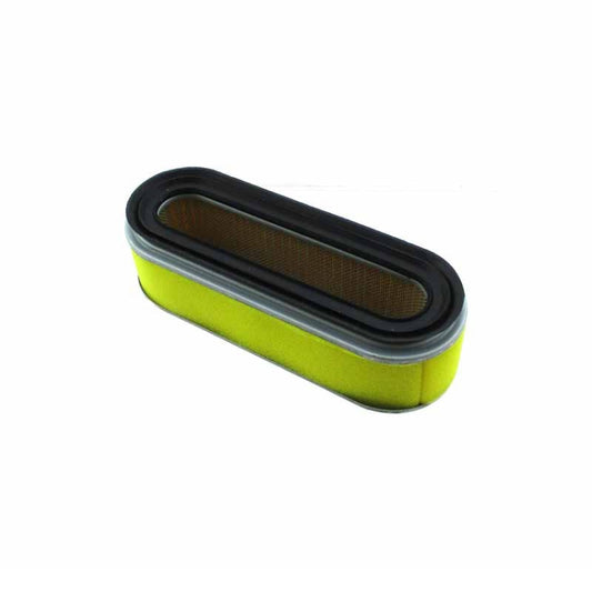 Air filter element, angled view, green housing with black gasket border